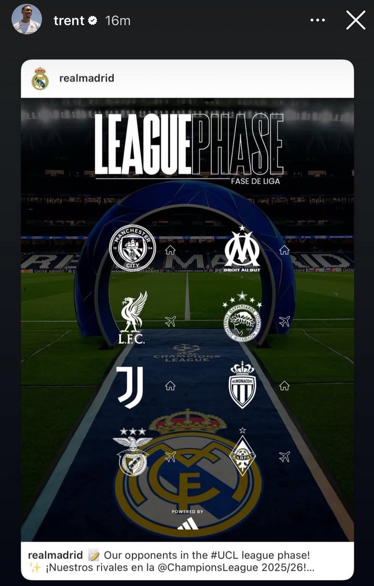 Trent Alexander-Arnold en Instagram.