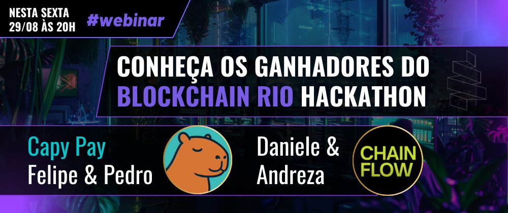 web3dev_'s tweet image. 🚀 Sexta tem Live!
@annabidaweb3  recebe os times @CapyPayBR  e Chain Flow, vencedores do Hackathon @blockchain_rio 
👨‍💻 Criação do produto
🎉 Experiência de ganhar o prêmio
🔮 Próximos passos

📅 20h no YouTube da @web3dev_pt 
🔗 link nos comentários