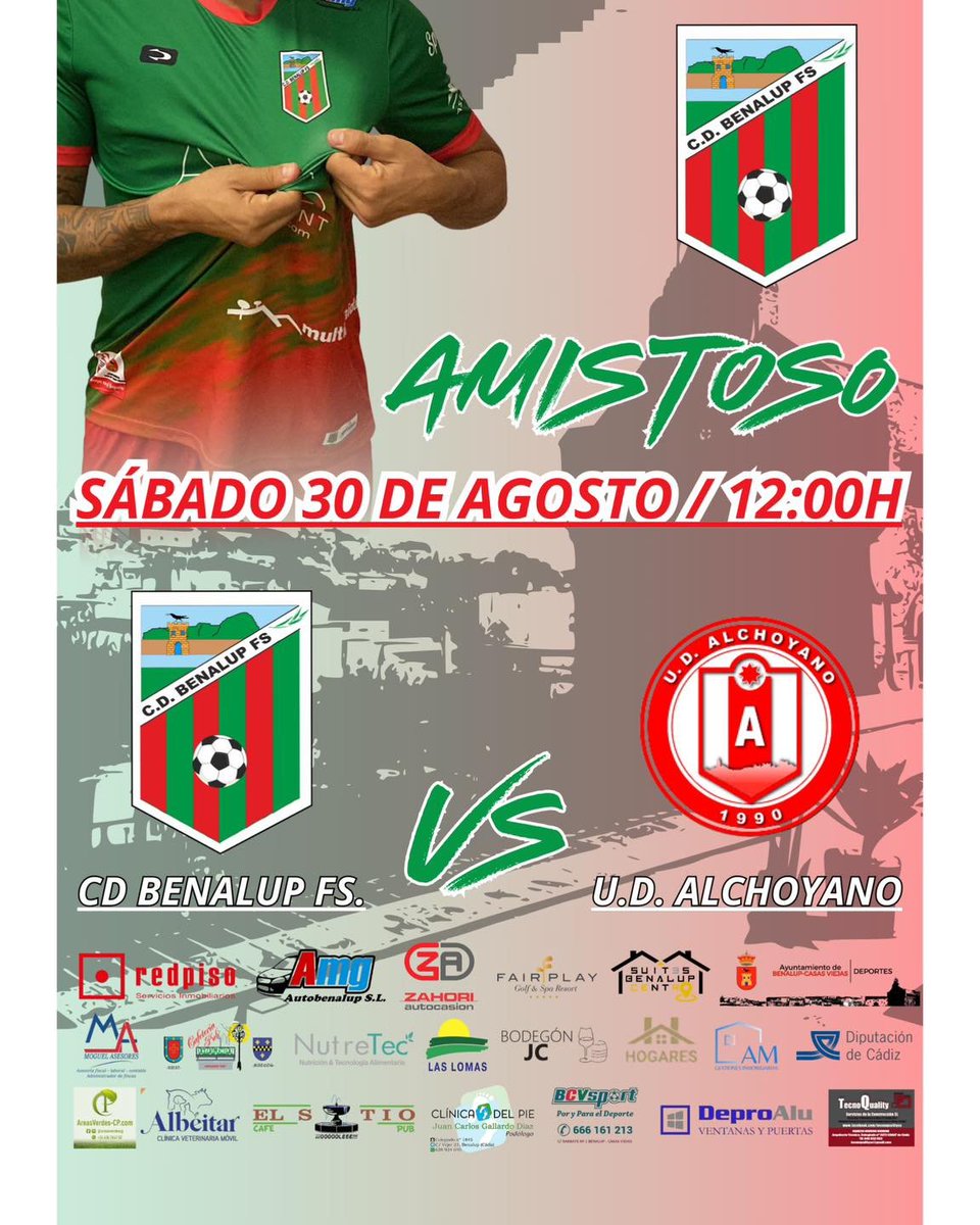 CDBenalup_FS's tweet photo. 🔥 PRIMER AMISTOSO DE PRETEMPORADA 🔥
📅 Sábado 30
⏰ 12h
🏟️ Pabellón “Joselito”
 ⚔️CD Benalup FS 🆚 @UD_ALCHOYANO 
🎟️ Entrada gratuita
💳 Desde una hora antes estaremos en la puerta para que puedas hacerte socio o renovaciones.
#VamosBenalup💚❤️ #Pretemporada https://t.co/LkVvssrPER