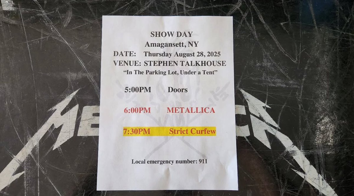 MetSince1981's tweet image. 🎙️ @Metallica en Amagansett, NY USA 🇺🇸 28 de Agosto 2025 ⚡️
📸 @photosbyjeffyeager 
#Metallica #SiriusXM #StephenTalkHouse #MaximumMetallica #FifthMember #MetFans #MetFamily #MS81 #METALLICASince1981