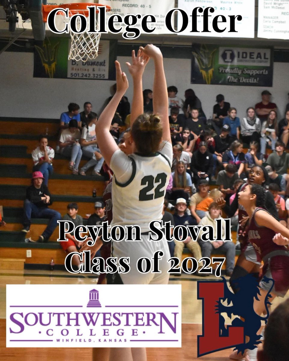 stovall_peyton's tweet photo. So blessed to announce another offer from Lyon College in Batesville Arkansas.. Thank you @coaching430 &amp; @LyonCollegeWBB for trusting me and giving me this opportunity! #AGTG ❤️💙 https://t.co/8lH0AVI1YF