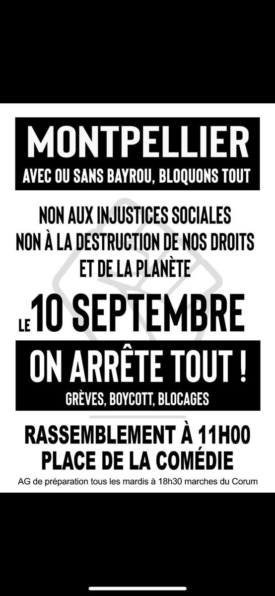 #Montpellier #10septembre #BloquonsTout