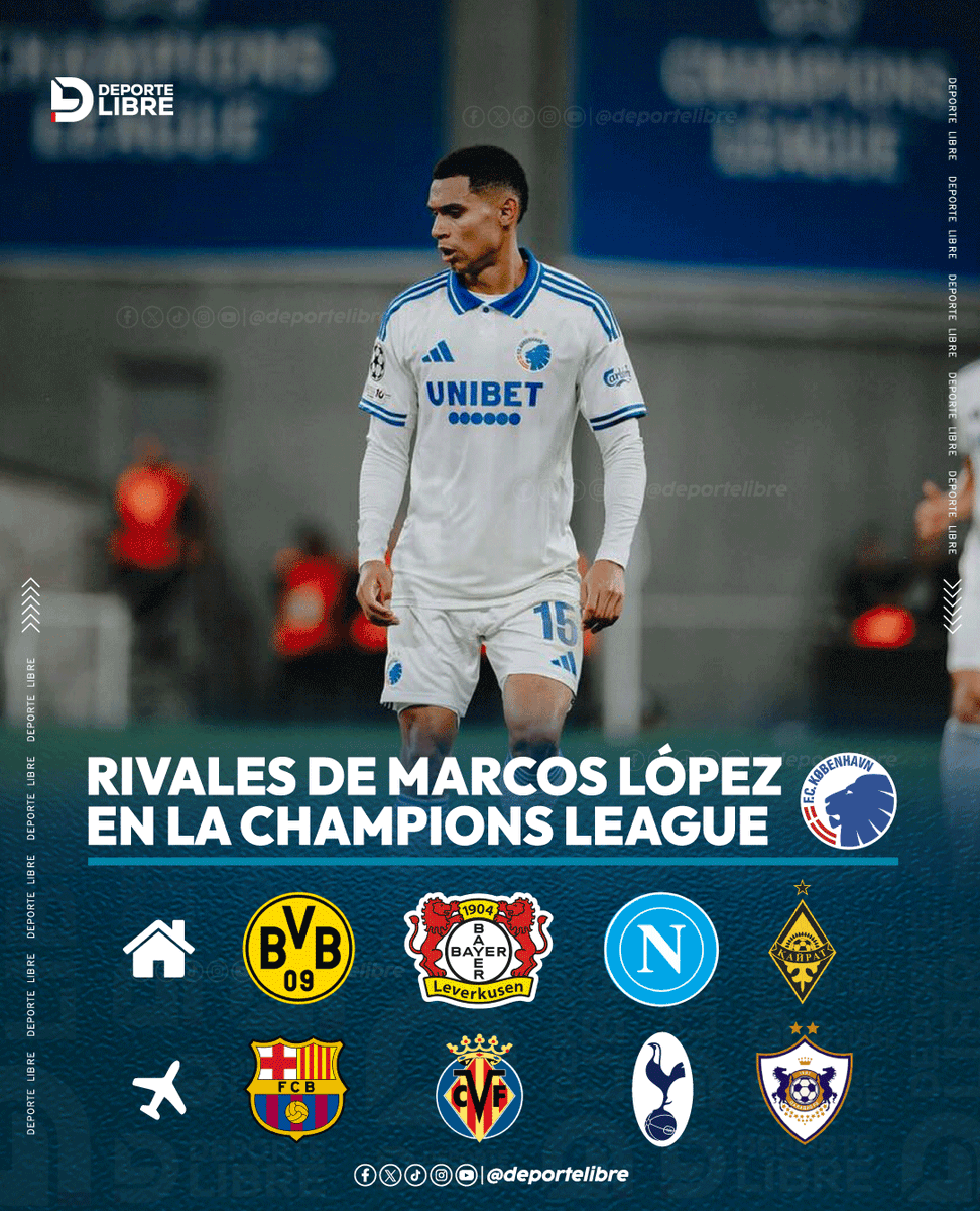 🏆 DEBUT DE MARCOS LÓPEZ EN LA UEFA CHAMPIONS LEAGUE

El lateral peruano Marcos López 🇵🇪 debutará con el FC Copenhague 🇩🇰 en la Fase Liga de la Champions League el 16 de septiembre.

#MarcosLópez #UCL #ChampionsLeague #FCCopenhague #FútbolPeruano #Perú #Liga1 #Blanquirroja