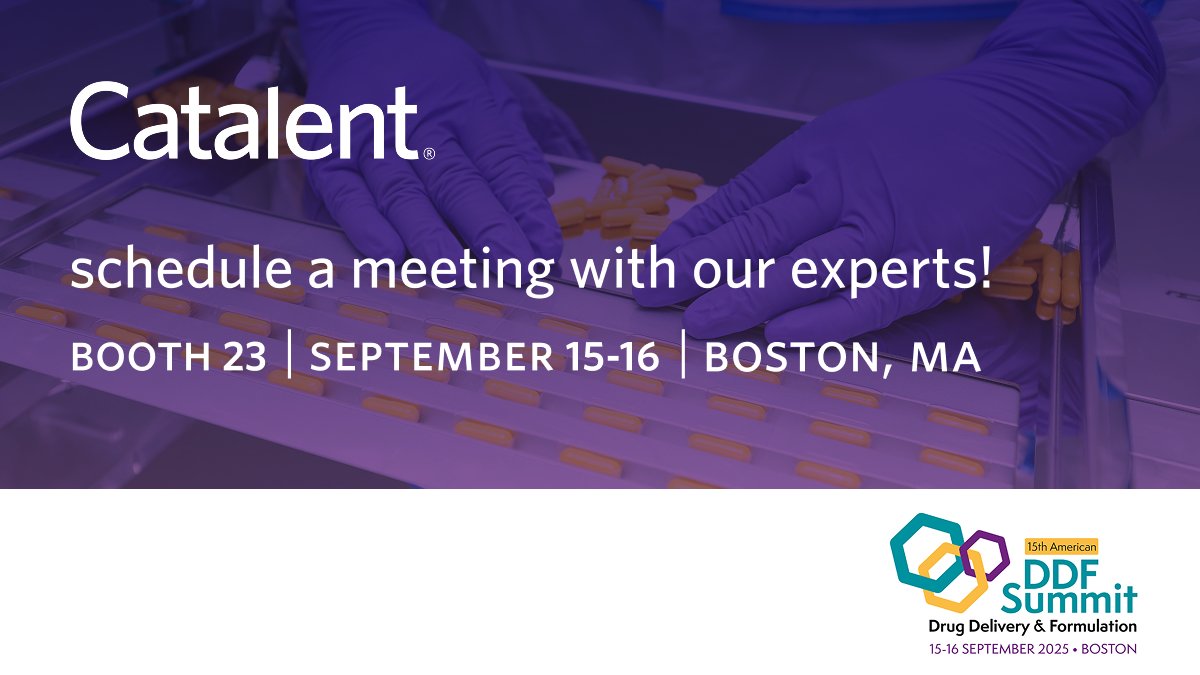 Catalent_'s tweet image. Join us in Boston for #DDF2025!
Want to speed up your milestones with informed decision making?
Connect with our experts at booth #23 to learn more about our advanced #Formulation technologies and predictive modeling.
Schedule a meeting with us: ow.ly/LvhX50WNKrH