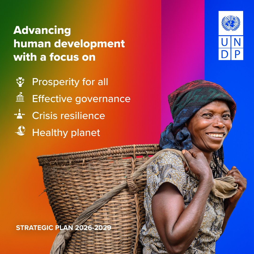UNDP's tweet image. We work w/countries for a future where we don&apos;t have to choose between human development &amp;amp; the health of our 🌎, where prosperity &amp;amp; sustainability advance together, leaving no one behind.

This is humanity&apos;s next frontier. And it is within reach: strategicplan.undp.org.

#UNDPEB