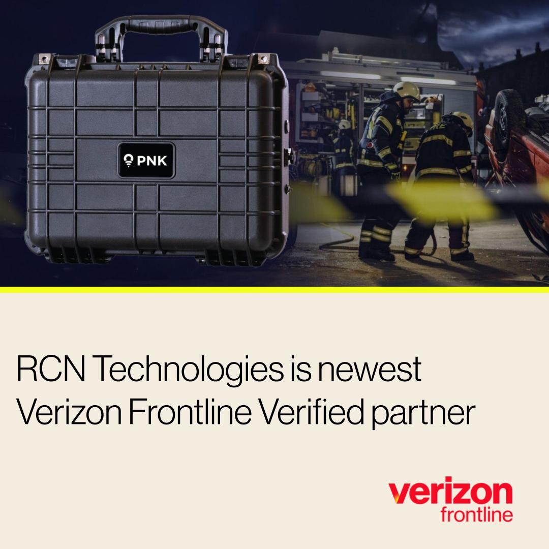 Verizon Frontline (@vzfrontline) on Twitter photo Verizon is proud to announce <a href="/RCNTechnologies/">RCN Technologies</a> as the newest partner to receive Verizon Frontline Verified status. Learn more about RCN’s Pop-Up Network Kit (PNK) and find out it helps keep first responders on the frontlines connected: vzbiz.biz/4g3Szng Verizon is proud to announce <a href="/RCNTechnologies/">RCN Technologies</a> as the newest partner to receive Verizon Frontline Verified status. Learn more about RCN’s Pop-Up Network Kit (PNK) and find out it helps keep first responders on the frontlines connected: vzbiz.biz/4g3Szng