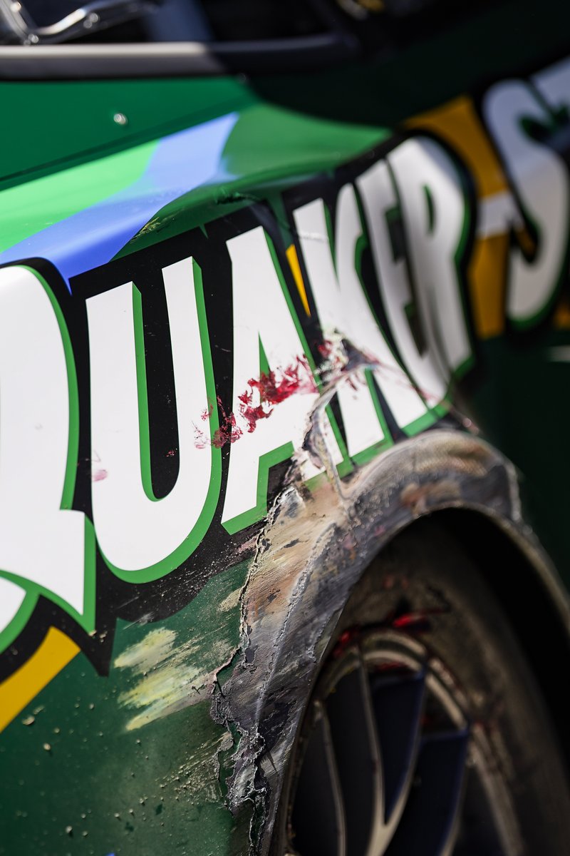 QuakerState's tweet image. Last time at Darlington, the stripe was earned. Here’s to chasing a fresh one this weekend. 🫡🏁