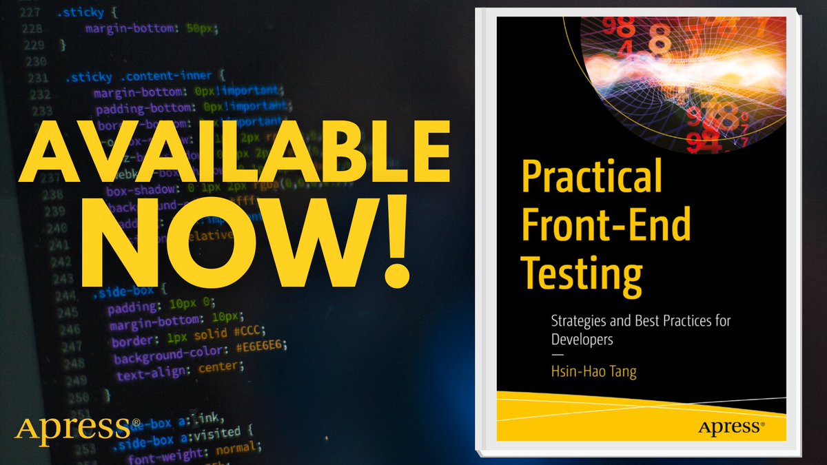 Apress's tweet image. 🧰 Unit tests.
✅ Integration tests.
✅ E2E tests.
✅ Visual tests.
Learn when to use each, how to write them, and how to keep your test suite lean & mean. Clean code starts with smart tests.💡#FrontendTesting #QA #JavaScript #DevTools #CleanCode
🔗 ow.ly/hM9350Waoir