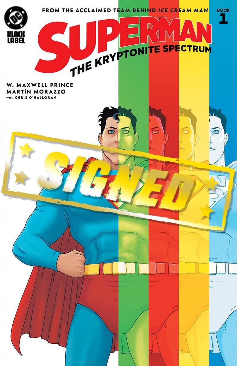 MidtownComics's tweet image. 🖊️💥 SIGNED AT MIDTOWN COMICS! 💥🖊️

Soar into #Metropolis with #Superman: The #Kryptonite Spectrum #1 — now available in #SIGNED copies by ✍️#WMaxwellPrince, the acclaimed writer of Ice Cream Man! 🦸‍♂️✨
👉Grab one of these amazing covers: ow.ly/hVFG50WJS4p

A must-have for