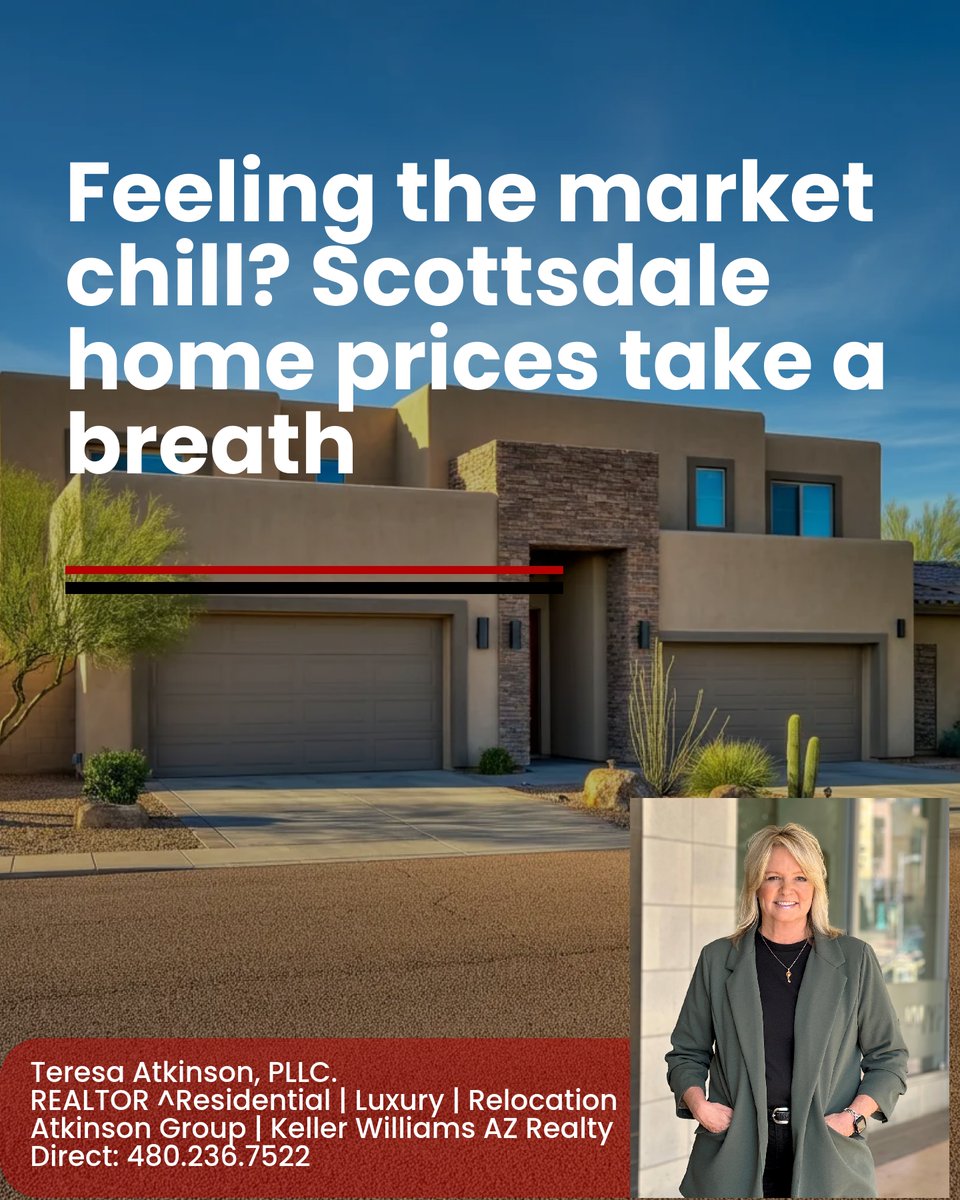 AtkinsonArizona's tweet image. Scottsdale’s real estate scene is seeing a shift, and for buyers, this could be your moment! 🌵 year-over-year,  average to $831,655. Whether you're thinking of putting down roots or considering an upgrade, timing is on your side! . Know someone diving into the market soon? DM!