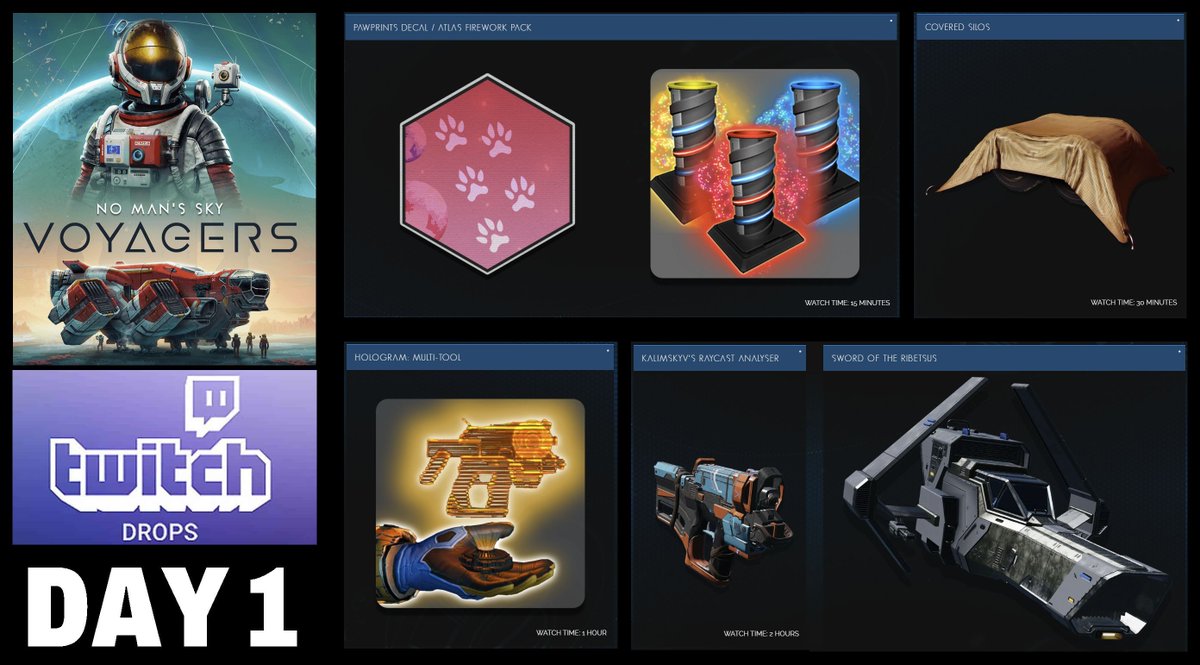 BlinkBlinkGames (@blinkblinkgames) on Twitter photo The <a href="/NoMansSky/">Sean Murray</a> Voyager's update is live! And there are unique Twitch Drops EACH DAY. So, come tune in tonight on Twitch for Day 1 and grab your free lootz! The <a href="/NoMansSky/">Sean Murray</a> Voyager's update is live! And there are unique Twitch Drops EACH DAY. So, come tune in tonight on Twitch for Day 1 and grab your free lootz!