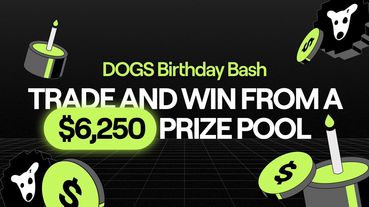 🎂 MAKE $DOGS BIRTHDAY BIG 🎂
Blum x <a href="/realDogsHouse/">The DOGS 🦴</a> are giving away $6,250 in total rewards!

3 ways to win: Top-10 trading volume, 50 lucky tickets, or 5 best community memes 🐾
Which one will you choose?

🗓️ Aug 28 – Sep 14

Full campaign details 👇 
blum.io/post/blum-dogs…