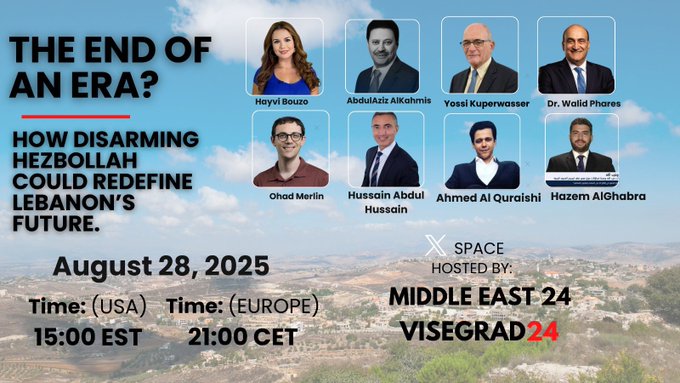 ceanglobal's tweet image. 🚨 In 1 hour! Join our @MiddleEast_24 space with top experts from the Middle East. Don't miss insights from @WalidPhares, @alkhames, @hayvibouzo, @hahussain, @_AhmedQuraishi, @yossikup, @alghabra, and MOhadIsrael. Tune in now! 🌍🎙️ #MiddleEast #ExpertDiscussion