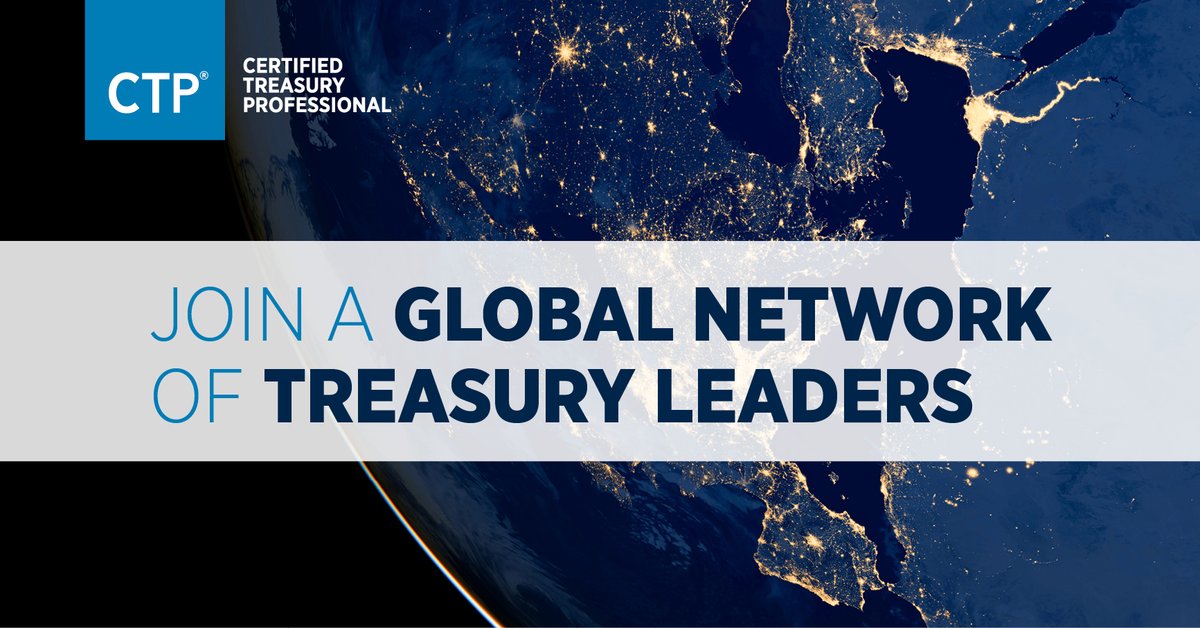 AFPonline's tweet image. When you earn the #CTP credential, you gain more than a certification—you join a global network of experts in 95+ countries who set the standard for excellence in treasury. 🌍 Ready to join the community? Apply for the CTP exam today and save $100: hubs.ly/Q03G2DY30