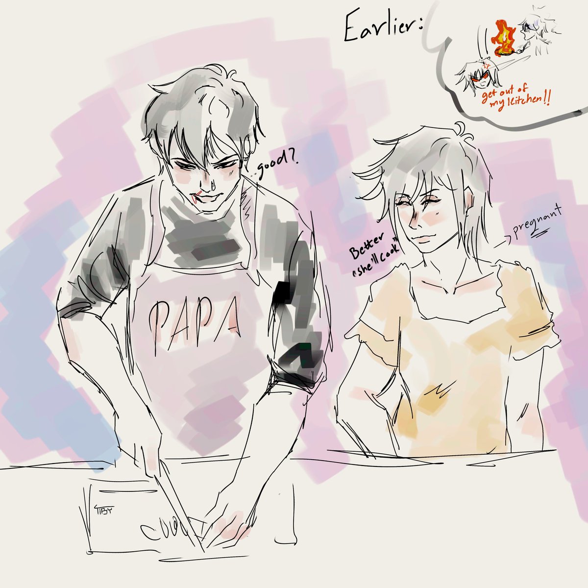 4tib_'s tweet image. I just felt like redrawing some of #TojiWeek2025 arts since they didn't come out as what were on my mind at the first time.

Pirate, cowboy and cooking together.