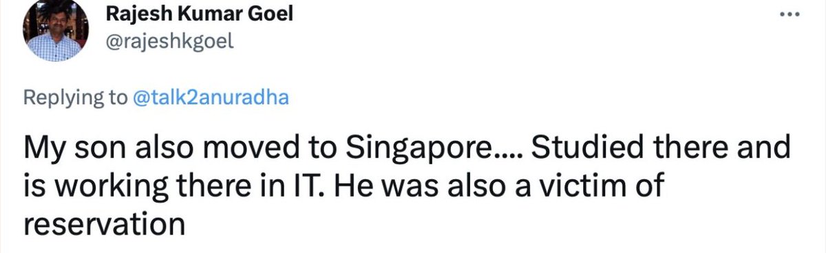 Anuradha Tiwari (@talk2anuradha) on Twitter photo Anybody who asks why India is still underdeveloped, show them this.
India has lost an insane amount of talent & wealth creation to other countries due to Reservations. Anybody who asks why India is still underdeveloped, show them this.
India has lost an insane amount of talent & wealth creation to other countries due to Reservations.