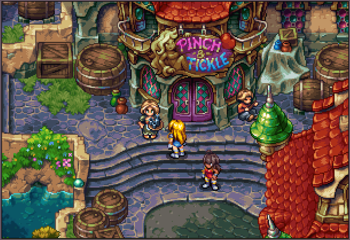 Here's one of our beloved cities in Godshard Chronicles.

Which city is your favourite from an RPG?

One of ours is Meribia from the Lunar series. 

#pixelart #screenshotsaturday