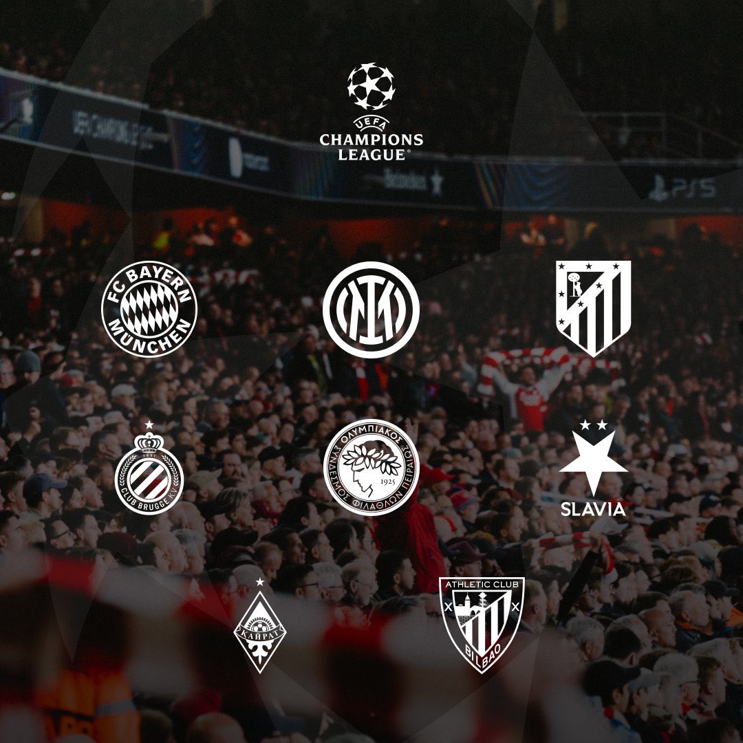 AFC4AR's tweet image. مباريات أرسنال في دوري أبطال أوروبا لموسم 2025/26 :

🇩🇪 بايرن ميونخ (🏠)
🇮🇹 إنترميلان (✈️)
🇪🇸 أتلتيكو مدريد (🏠)
🇧🇪 كلوب بروج (✈️)
🇬🇷 أولمبياكوس (🏠)
🇨🇿 سلافيا براغ (✈️)
🇰🇿 كايرات ألماتي (🏠)
🇪🇸 أتلتيك بلباو (✈️)

#UCL | #COYG