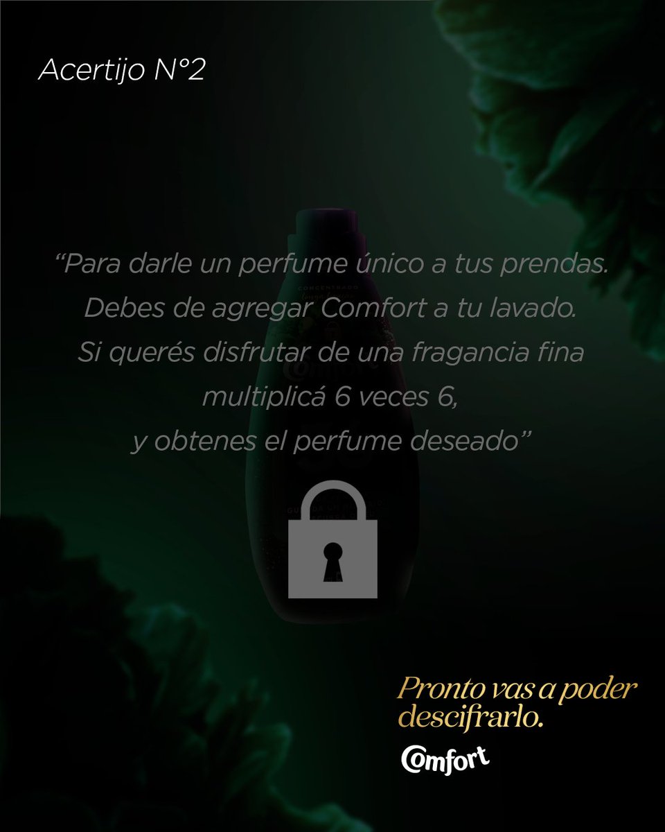 Lo nuevo de Comfort es mucho más que un suavizante, muy pronto podrás saber más sobre esta fragancia fina hecha con una combinación de ingredientes exclusivos ¿te animás a descifrar su nombre?