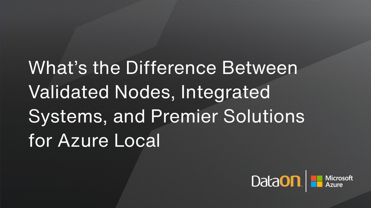 Many people ask what's the difference between the three tiers of validated Azure Local solutions: Validated Nodes, Integrated Systems, and Premier Solutions. Here's a guide to the #AzureLocal solution tiers. #hybridcloud bit.ly/40qvrt3