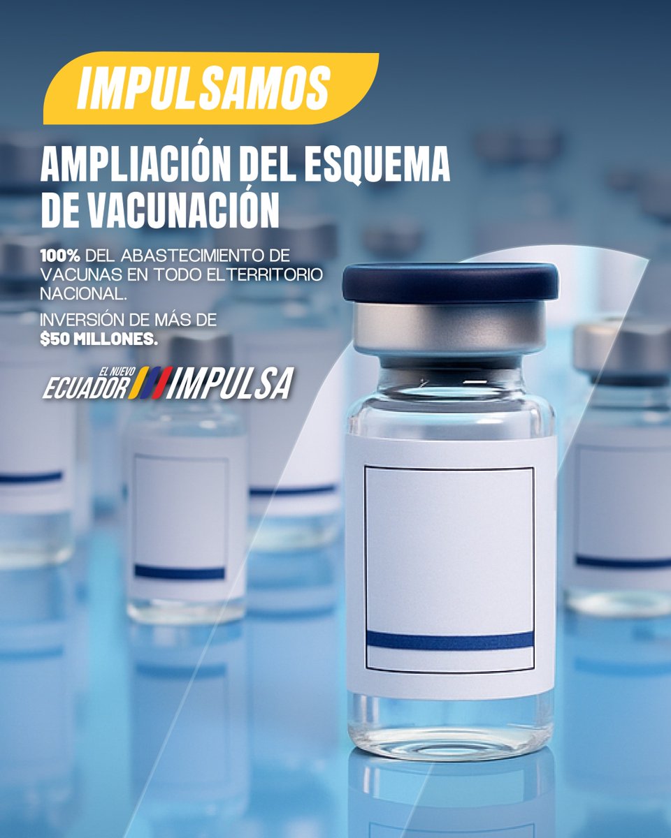 Con la actualización del #EsquemaDeVacunación, logramos menos dosis y mayor protección contra más enfermedades lo que garantiza  un futuro más sano para todos.
¡En #ElNuevoEcuador evitamos el regreso de enfermedades!