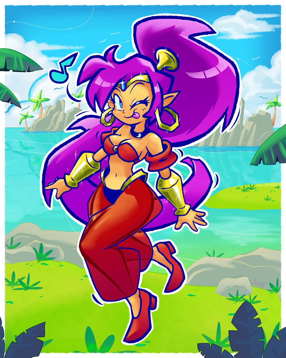 ENErgy_artt's tweet photo. RET-2-Go!! 🌴⛱️🏝️

With the release of Risky Revolution, I really wanted to get back to this drawing; Started this one about a year ago. #Shantae #WayForward https://t.co/497y3WJwBl