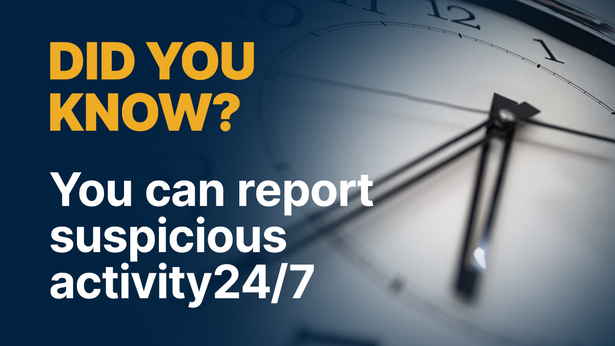 Whether you’re an early morning commuter or late night transit rider, your eyes and ears help keep the system safe. Report suspicious activity 24/7 on the Look Up Speak Up app.
 
#seesomethingsaysomething #publictransit #SEPTA #DRPA #PATCO