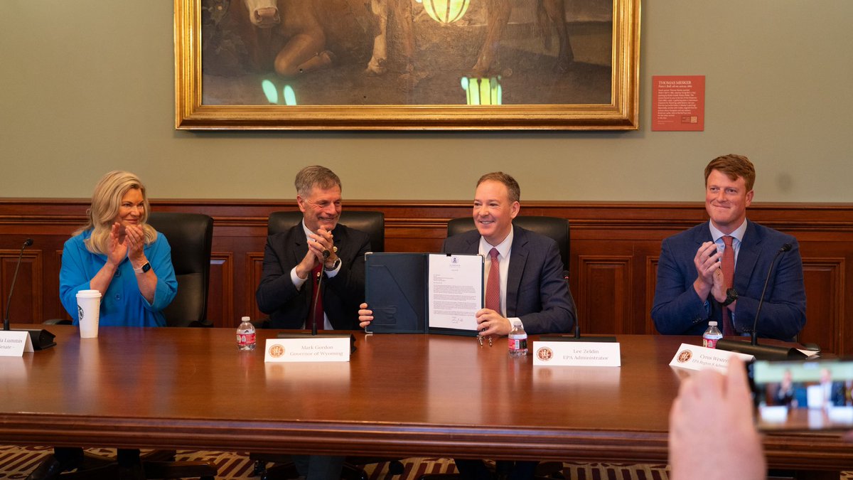 At the State Capital in Cheyenne, I just signed a proposal to approve Wyoming’s coal combustion residuals (CCR) program application, allowing the state, rather than the federal government, to manage disposal of CCR in Wyoming’s surface impoundments and landfills. The Trump EPA