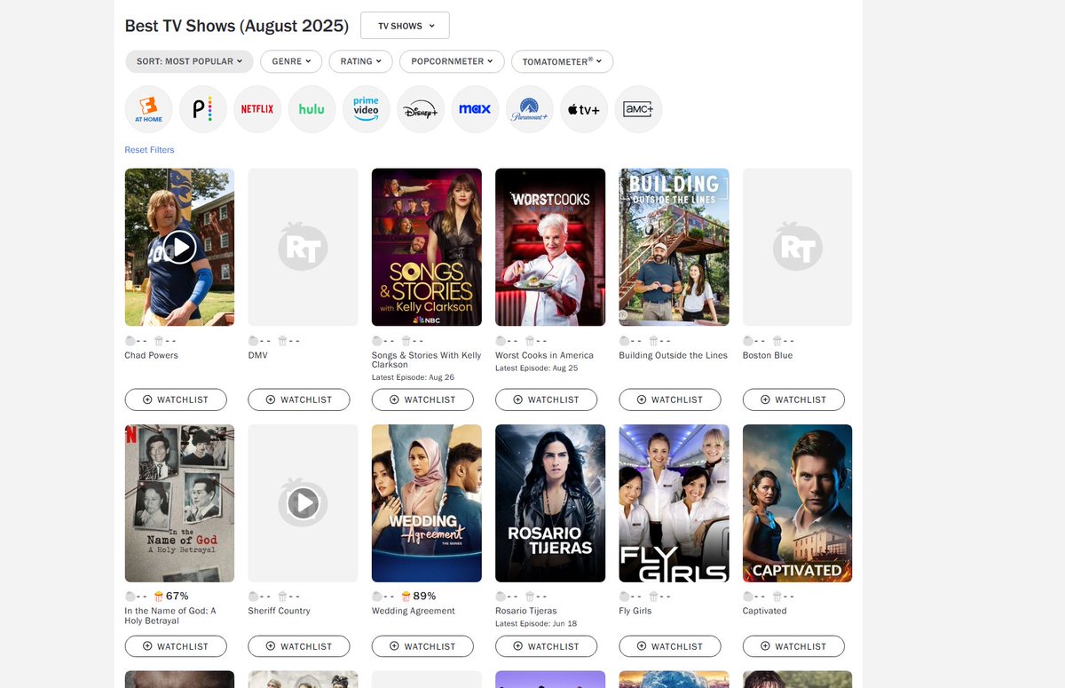 Sam_214's tweet photo. @RottenTomatoes Your most popular TV show webpage is broke and has been for days. https://t.co/B9loEJeorQ