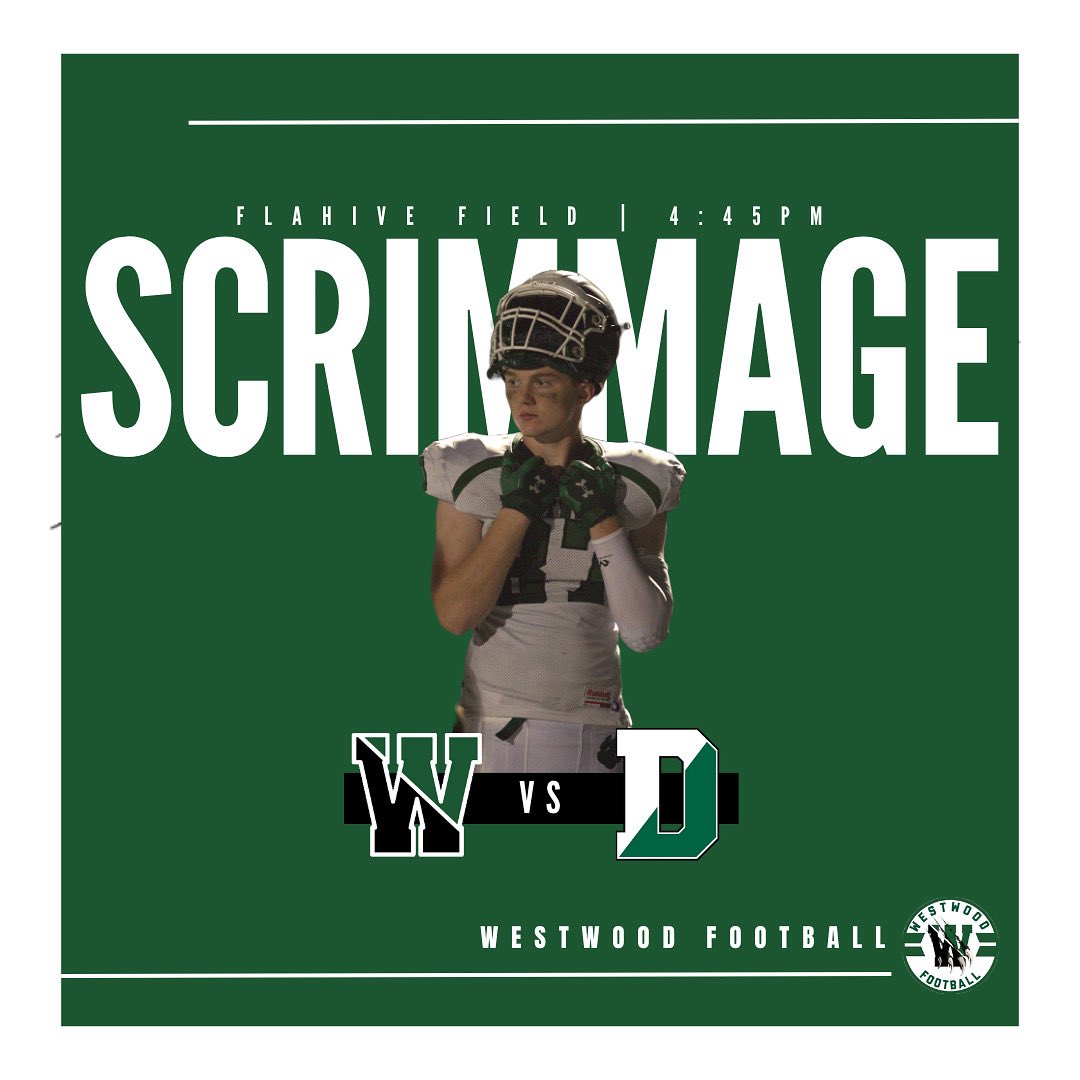 🚨Scrimmage🚨 Westwood takes on Duxbury at Flahive tomorrow

Kickoff is at 4:45 PM