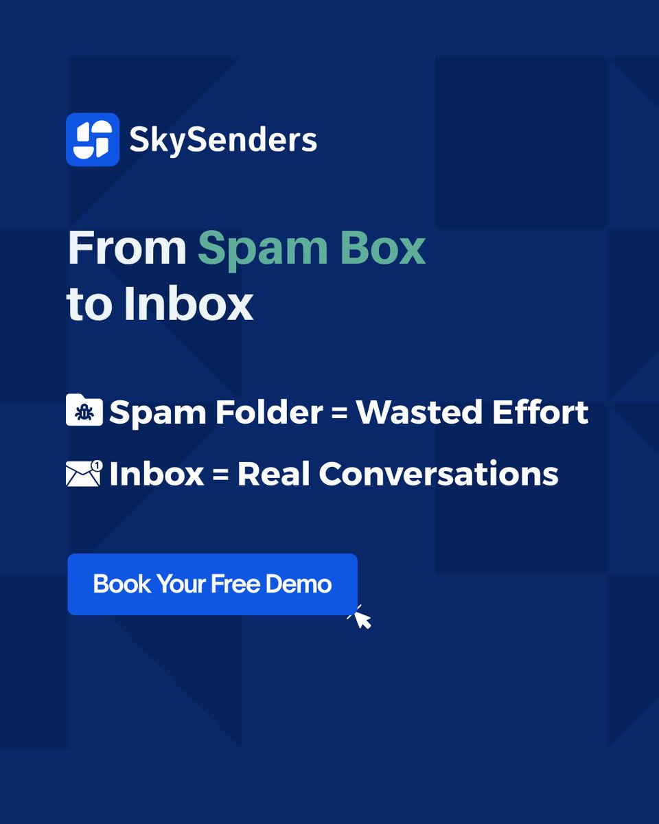 skysenders's tweet image. Spam = wasted effort 
Inbox = real conversations 

SkySenders keeps your emails where they matter most: the inbox.

More opens. More replies. More deals.

skysenders.ai
#ColdEmail #InboxPlacement #SkySenders