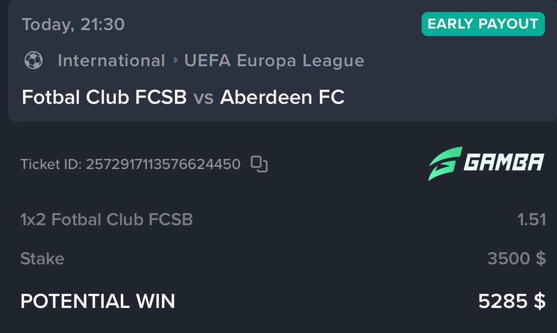 $3500 on FCSB, they seem due a win 🫨