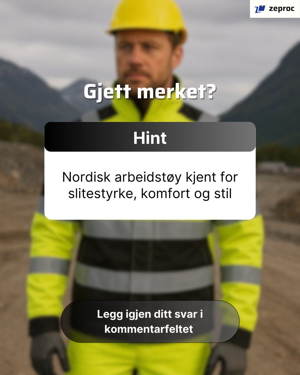 zeproc_norge's tweet image. Gjett merket! 🔍

Hint: Nordisk arbeidstøy med slitestyrke, komfort &amp;amp; stil – brukt av pros over hele Norge.

👉 Hva tror du det er? Svar i tråden 👇

#Workwear #NordicDesign #Zeproc