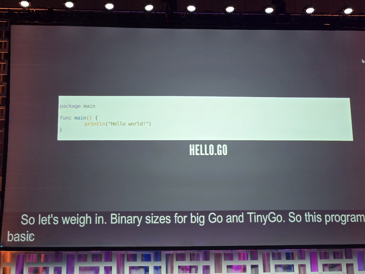 To wrap up lightning talks, we have an update on TinyGo #GophersUnite