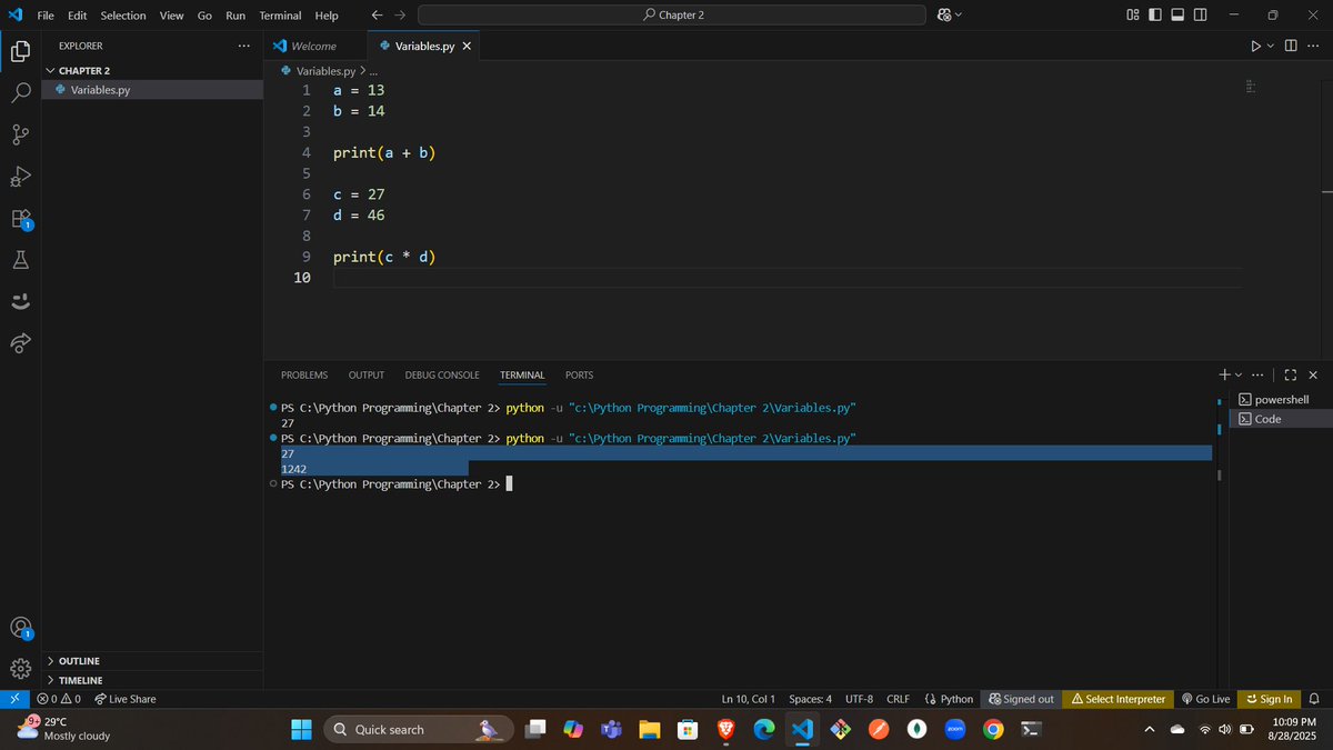 codewithGenZ's tweet image. Day 60🚀: #100daysofcode : #GeeksforGeeks
-Variables and Datatypes in python
#python_language #100daysofchallenge #codinglife #LearnInPublic #learnprogramming #programmer #coder #CodingJourney #codewithGenZ #BuildYourself #Hackathon #Genius #GenZ #productive