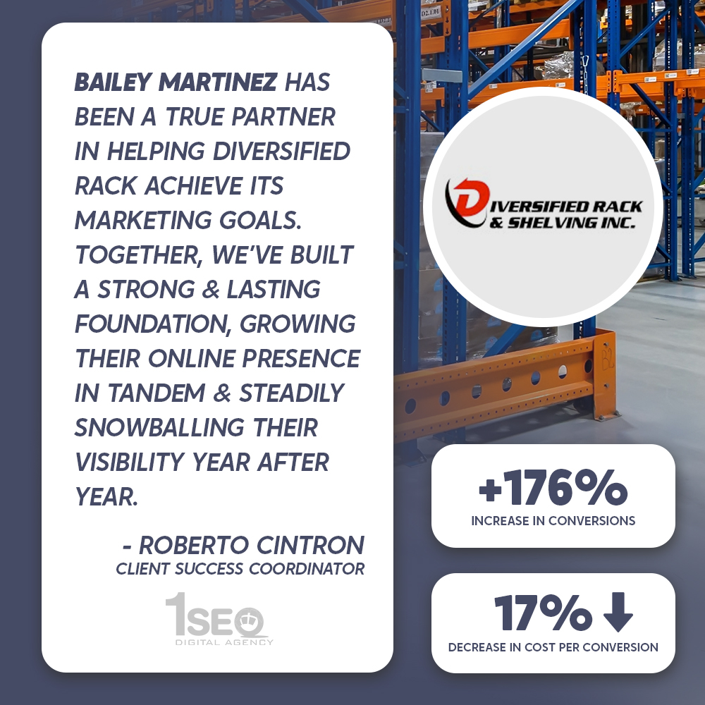 1SEODigital's tweet photo. Together, we’ve focused on strengthening their online presence and building a lasting digital foundation. Proud to see their visibility continue to grow year after year and excited to keep supporting their journey!

@diversifiedrack #ClientSpotlight https://t.co/qb70CYJOyR