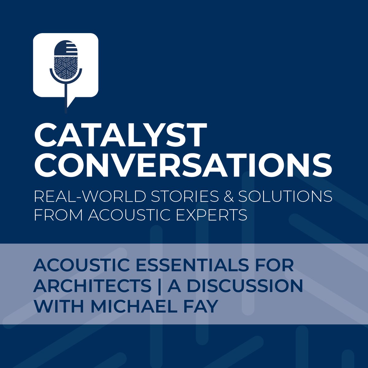 🎧 New on Catalyst Conversations: 
45-year AV &amp; acoustics pro Michael Fay shares why sound is the secret ingredient to great design—&amp; the 4 questions every architect should ask. 

Listen here 👉 hubs.ly/Q03G3KL10

#Architecture #Acoustics #Podcast