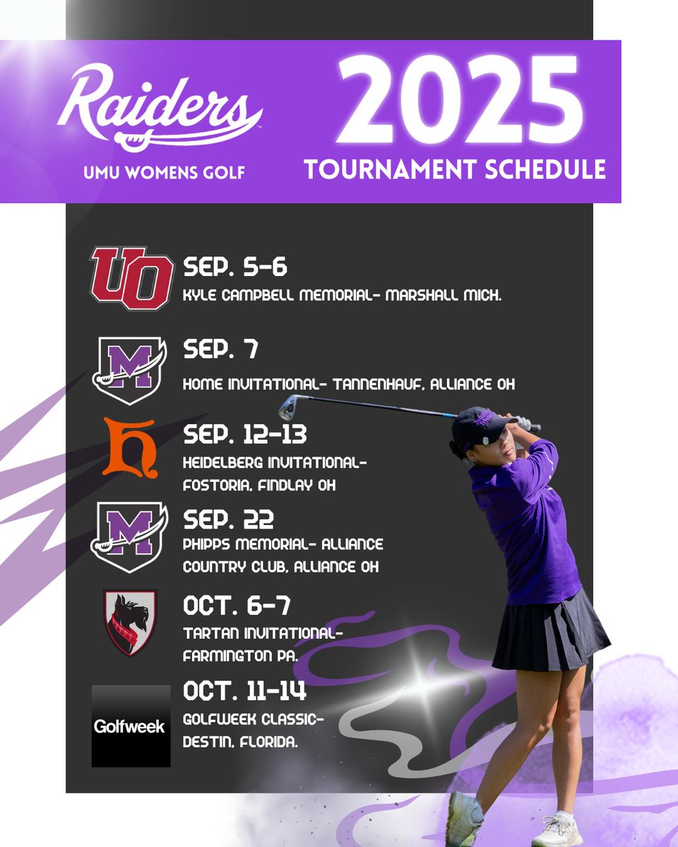 The wait is over… SEASON TIME 🙌💜 We can’t wait to kick things off next weekend at the Medalist Club ⛳️ #RaiderGolf