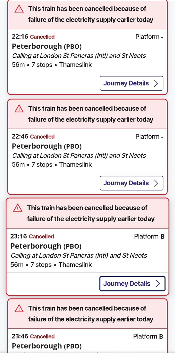 DokneyKnog's tweet photo. Once again all trains from London to Peterborough are cancelled. @TLRailUK if I get a train to Bedford will I have a bus replacement service to St Neots? https://t.co/fjjhQxxXgZ