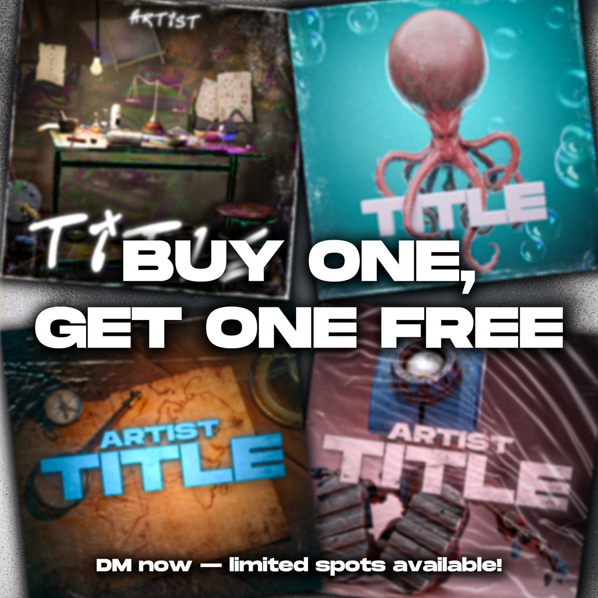 For a limited time only — When you buy 1 premade album cover, you’ll get 1 FREE.
🔥 Perfect for singles, EPs, or upcoming releases.
📆 Offer valid until Sept.5th 2025— don’t sleep on it!
📩 DM me to claim yours today.