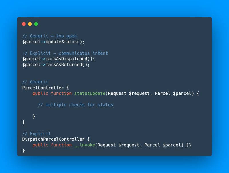 IsmailBourbie's tweet photo. 🧼 Clean Code Tip: Be Explicit.

When writing methods (or controllers), avoid generic names. They invite unrelated logic and grow into “God methods.” https://t.co/7LWyIRqIEN