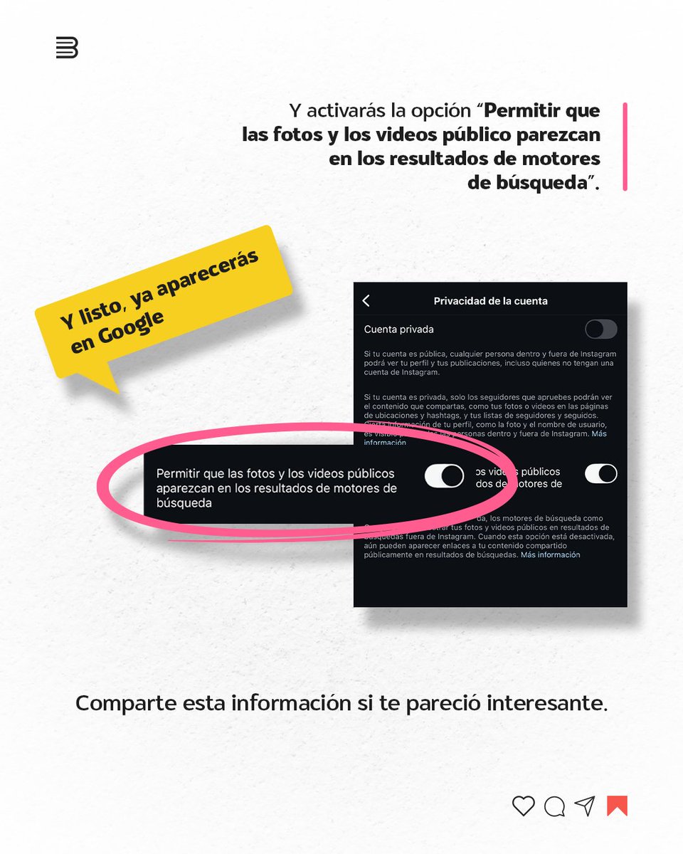 Si no estás en Google, no existes. ¡Posiciona tu Instagram YA!

Si Google no lo indexa, pierdes tráfico, clientes y oportunidades.