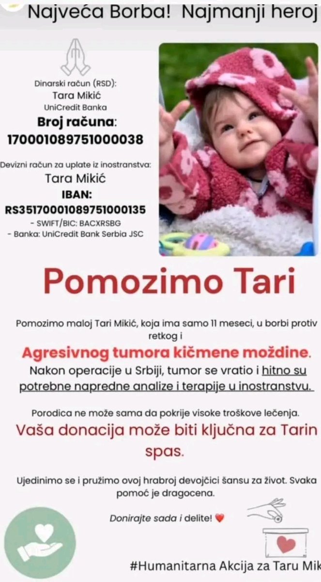StolarMile's tweet photo. Pažnja!
Otvorena je humanitarna licitacija za naše drvene činijice rađene od drveta merantija. Licitira se za malu Taru Mikić obolelu od karcinoma kičmene moždine.
Dimenzije činijica 22 x 14 dubine 3 cm i licitira se za svih 4 komada.
Početak licitacije kreće odmah a završava se u nedelja 31. 08 u 20 h. 
Početna cena 3000 din plus ptt. Možete licitirati javno u komentaru ili anonimno u poruci.
Sav prihod od licitacije ide direktno za lečenje male Tare.
Možda ne možemo promeniti svet, ali možemo promeniti nečiji svet.
Tari treba šansa, Tari treba život, Tari trebamo svi mi.
Podelite, uključite se, pomozite...
Ceo tok licitacije možete pratiti i učestvovati na fb stranici Stolar Mile...https://t.co/qXt9bFGxGR