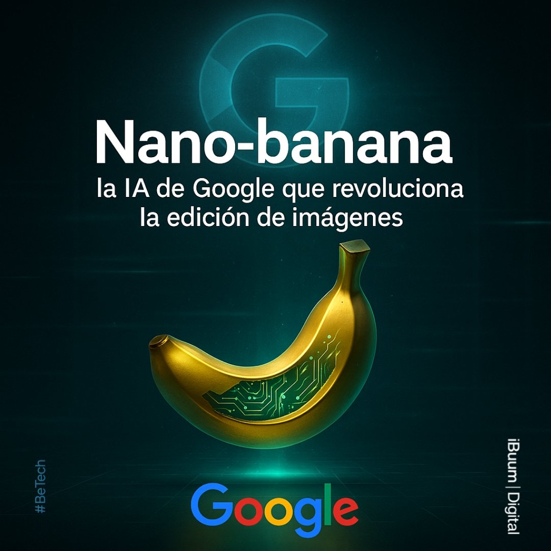 iBuumDigital's tweet photo. 🍌 #GoogleAI se sacó de la manga algo llamado Nano-banana 🤯
Una IA que edita fotos, mezcla imágenes y hasta mantiene tu cara igual aunque cambies todo lo demás.

👉 Disponible en #Gemini
La pregunta es: ¿la usarías para diseñar… o para trolear a tus amigos? 😂 https://t.co/IcEx0isYiT