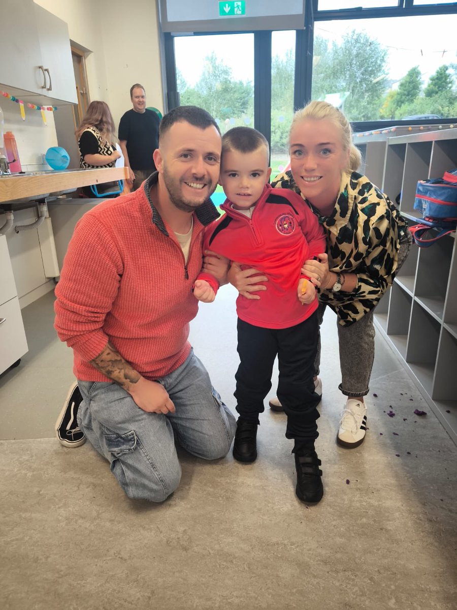 Harry's first day in Gael Scoil na Deise! So so happy for him and Conor and Amy (and permission granted to put up this pic)….So many parents of children with autism have fought long and hard to see days like this : well done…￼