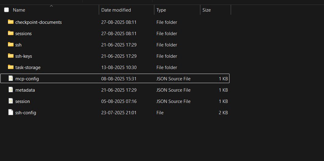 If you’re using Auggie and want to add same MCP servers in the VS Code extension , here’s the best way:

MacOS

/Users/{your-username}/.augment

Windows

C:\Users\&lt;your-username&gt;\.augment

Inside this folder, you’ll find mcp-config.json, where you can configure your servers.