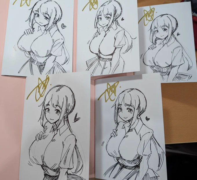 サイン本完成じゃいᕙ('ω')ᕗ偏らんようにシャッフルして送り返すわよ～ 