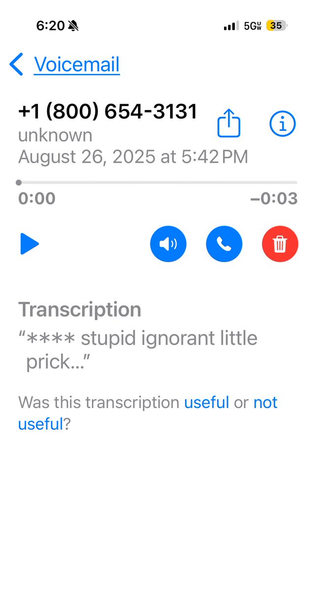 darrellkc's tweet photo. “You’re a fu-king stupid ignorant little prick.” a voicemail left by a @Hertz employee after I reported a serious data breach. Hertz exposed my name, email, and international travel plans with 191 other customers.

#Hertz #PrivacyBreach #GDP  #HertzFail @NancyMace https://t.co/4Cd3Wjey1N