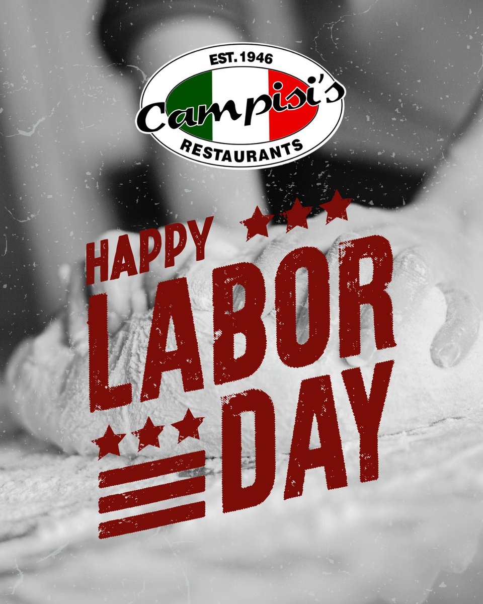 This Labor Day, take a well-deserved break and let us do the cooking! Whether you're celebrating with family, friends, or just treating yourself, Campisi’s is the perfect place for a meal.  

🍷 Don’t forget! Mondays offer half-price wine, so treat yourself this holiday!