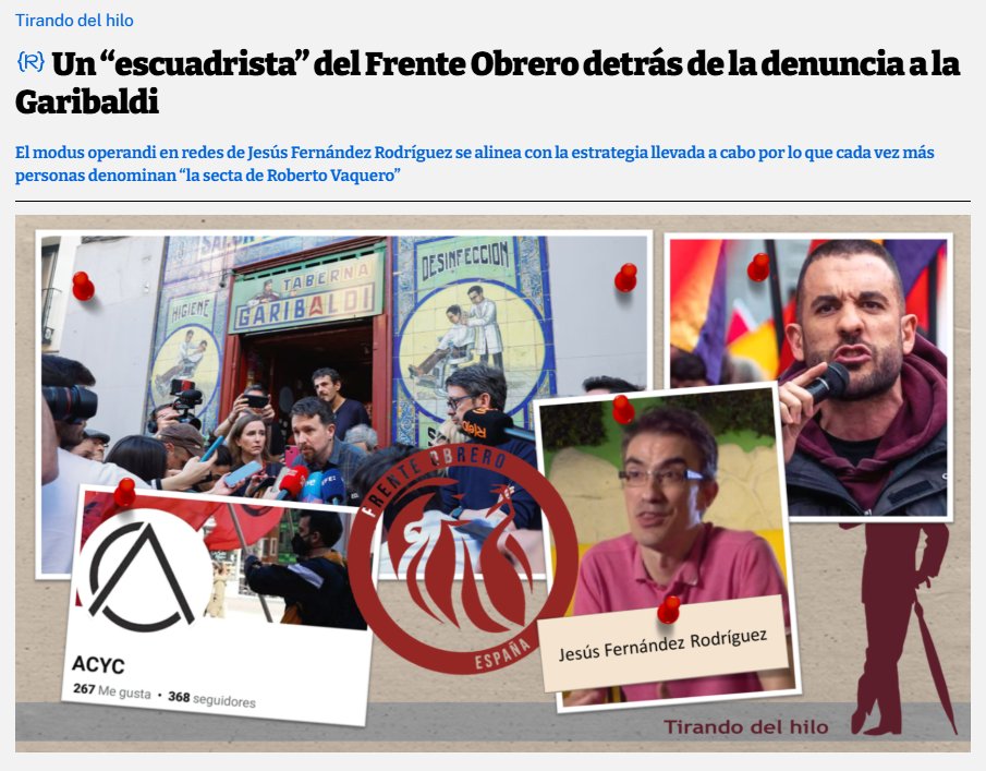 Chus (@chus_fr) on Twitter photo Debería pensarlo cuando hace las cosas...
Me dedicó un artículo de MIERDA por denunciar a la <a href="/Garibaldi_28012/">Taberna Garibaldi</a> de su AMO. Me llamó pedófilo (sin venir a cuento) por exactamente lo mismo.
Los PERROS de Iglesias y Román, me insultaron, amenazaron, acosaron...
Que os jodan!!! Debería pensarlo cuando hace las cosas...
Me dedicó un artículo de MIERDA por denunciar a la <a href="/Garibaldi_28012/">Taberna Garibaldi</a> de su AMO. Me llamó pedófilo (sin venir a cuento) por exactamente lo mismo.
Los PERROS de Iglesias y Román, me insultaron, amenazaron, acosaron...
Que os jodan!!!